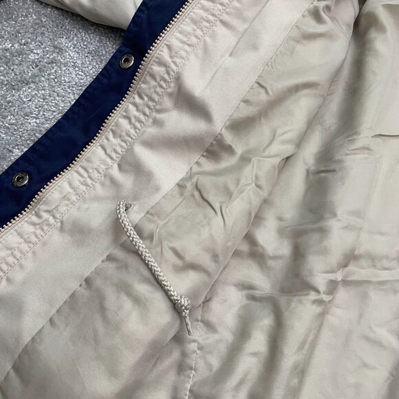 St. John's Bay Hoodie Long coat Jacket Womens Petite Medium Beige Button Casual - Picture 13 of 16